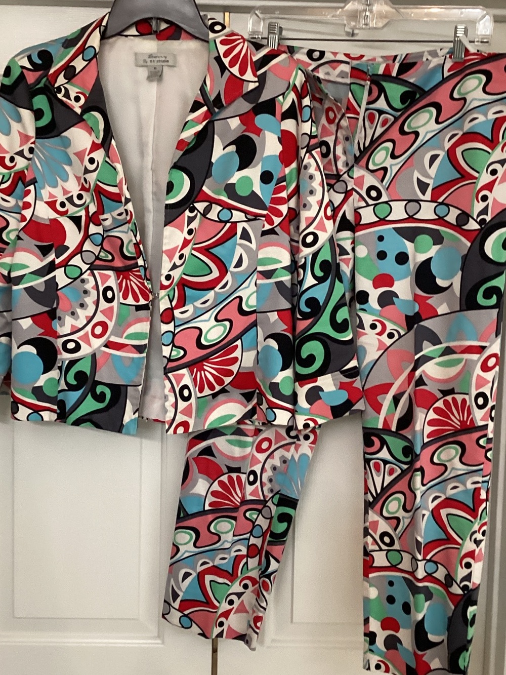 Vibrant Retro Geometric Two-Piece Set